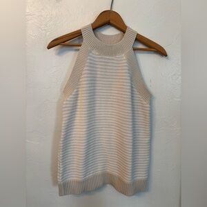 NWT LOFT Cream Tan Sleeveless Knit Halter Top Small